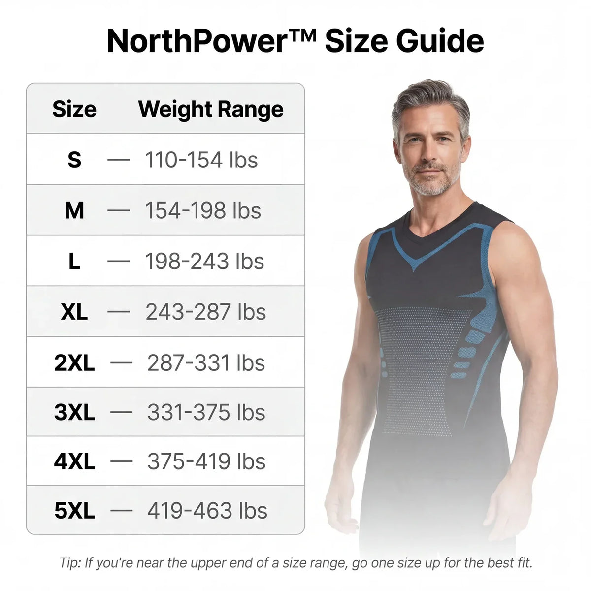 Men's Long Ionic Compression Shirt — Torso Support, No-Roll Waistband