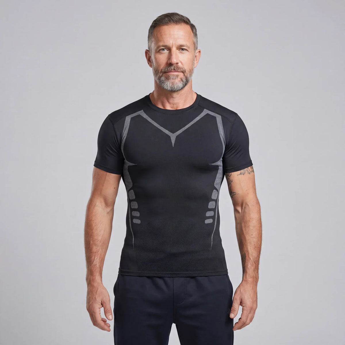 Men's Ionic Compression Short-Sleeve T-Shirt — Contour Shaping, Low-Profile Fit