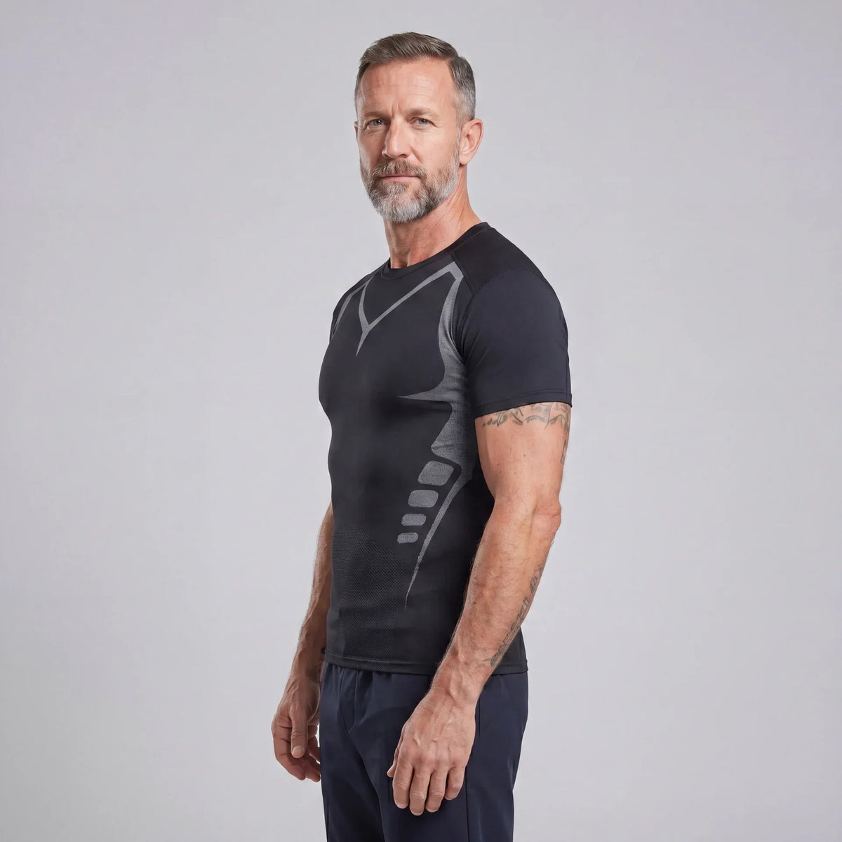 Men's Ionic Compression Short-Sleeve T-Shirt — Contour Shaping, Low-Profile Fit