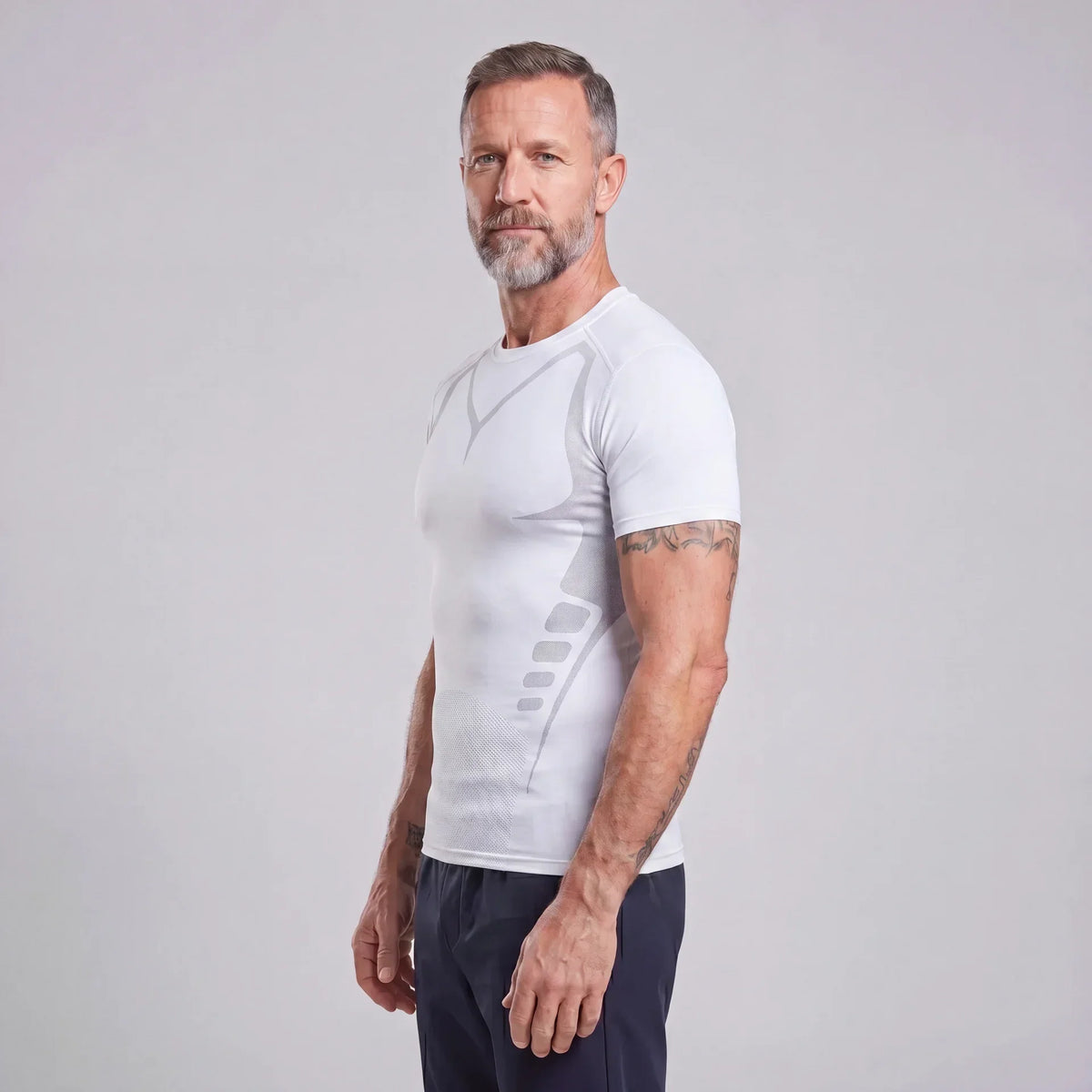 Men's Ionic Compression Short-Sleeve T-Shirt — Contour Shaping, Low-Profile Fit