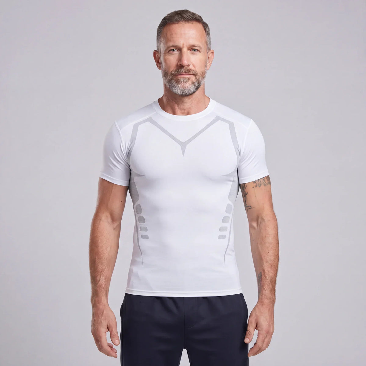 Men's Ionic Compression Short-Sleeve T-Shirt — Contour Shaping, Low-Profile Fit