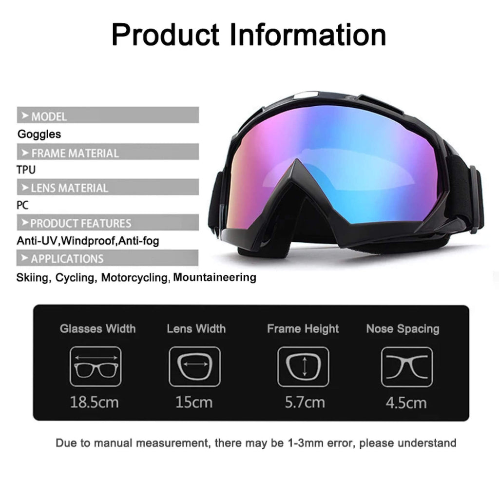 SummitVue-ski- en snowboardbril voor dames en heren, 18.5 x 5.7 cm - Desfino