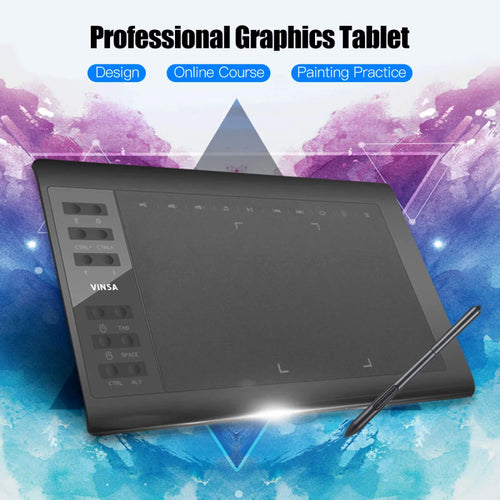 10x6 hüvelykes digitális rajztábla — 5080 LPI, 233 PPS, PC-kompatibilis - Desfino