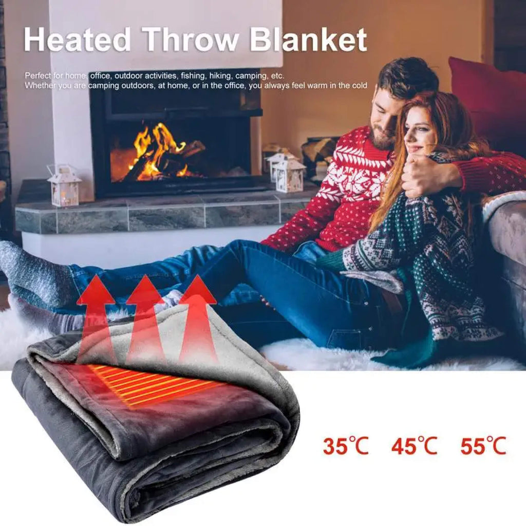 ThermaWear-akkulämmitteinen fleeceponchopeitto — 3 lämpöasetusta, USB-yhteensopiva - Desfino