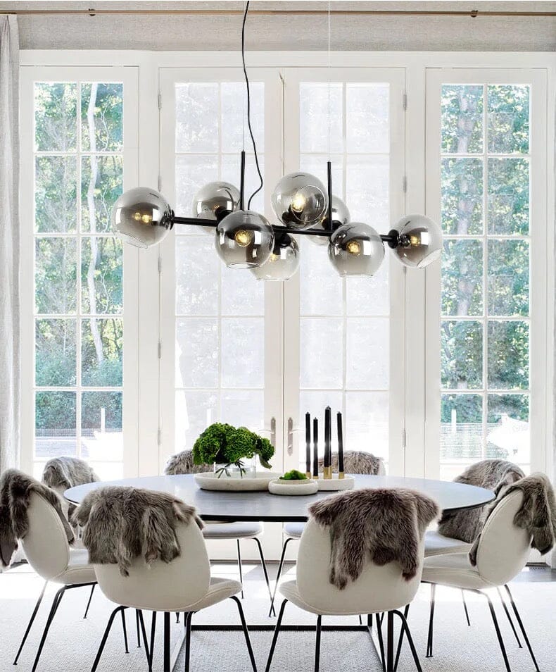 Aveline-bubbelkroonluchter — zwarte en gouden hanglamp van 56 W, 40 x 110cm - Desfino