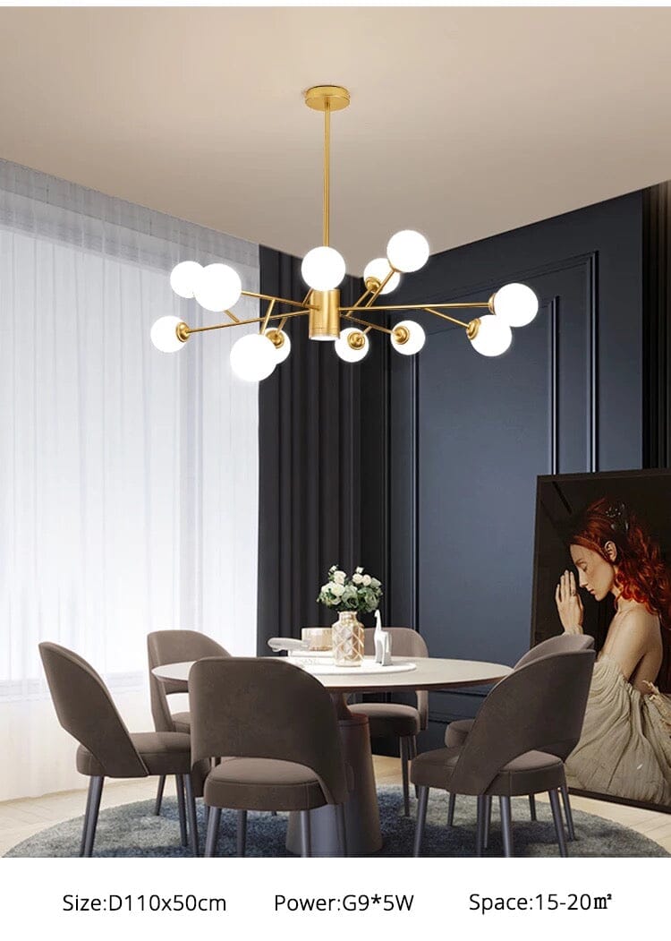 Marlow Bubble Chandelier — 30 cm Adjustable Hanging Pole - Desfino