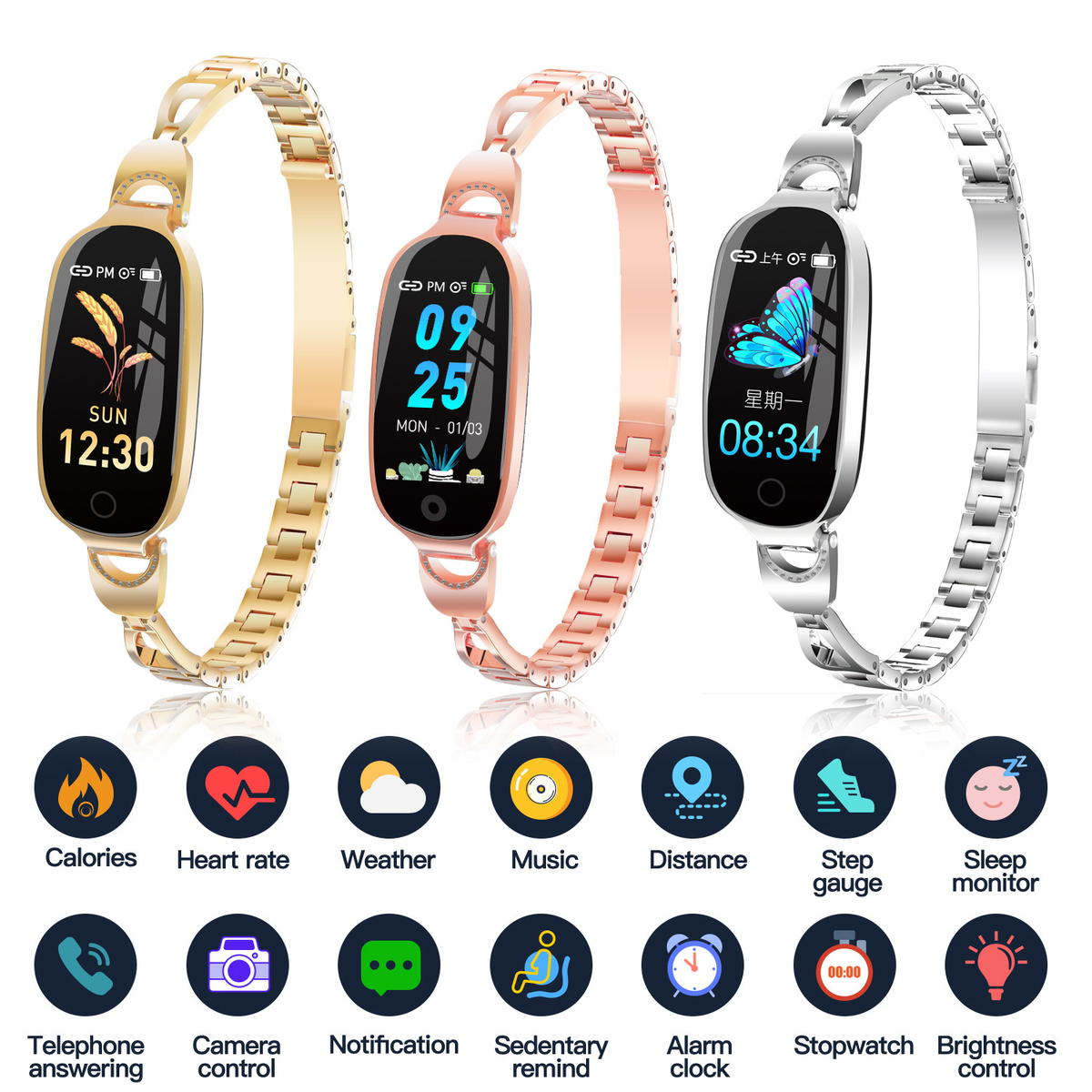 Smart Fitness Watch for Women with Bracelet Strap