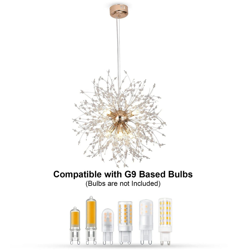 Asterra Crystal Dandelion Pendant Ceiling Light — Adjustable LED Strip - Desfino