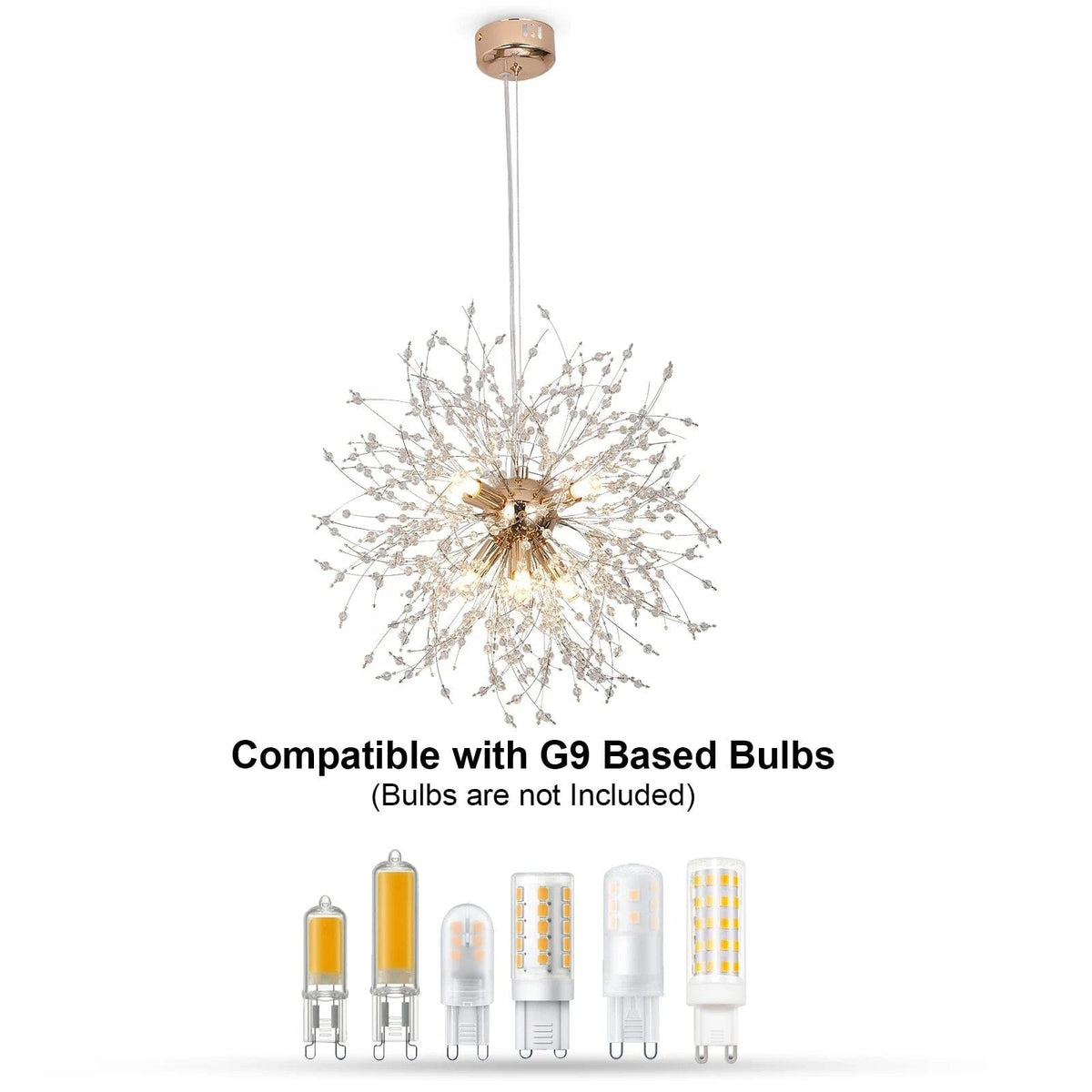 Asterra Crystal Dandelion Pendant Ceiling Light — Adjustable LED Strip - Desfino