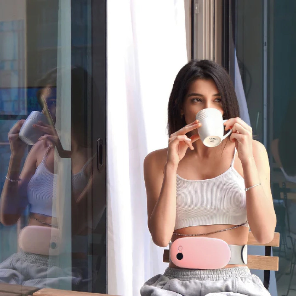 Lunara Dispozitiv pentru ameliorarea crampelor menstruale — Căldură și masaj wireless | Desfino