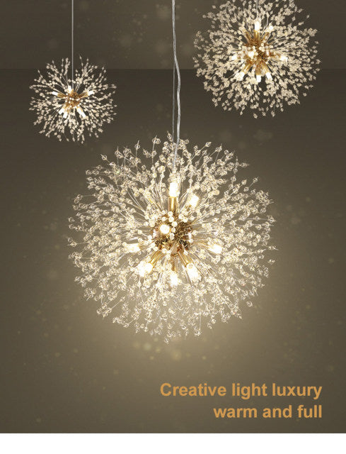 Asterra Crystal Dandelion Pendant Ceiling Light — Adjustable LED Strip - Desfino