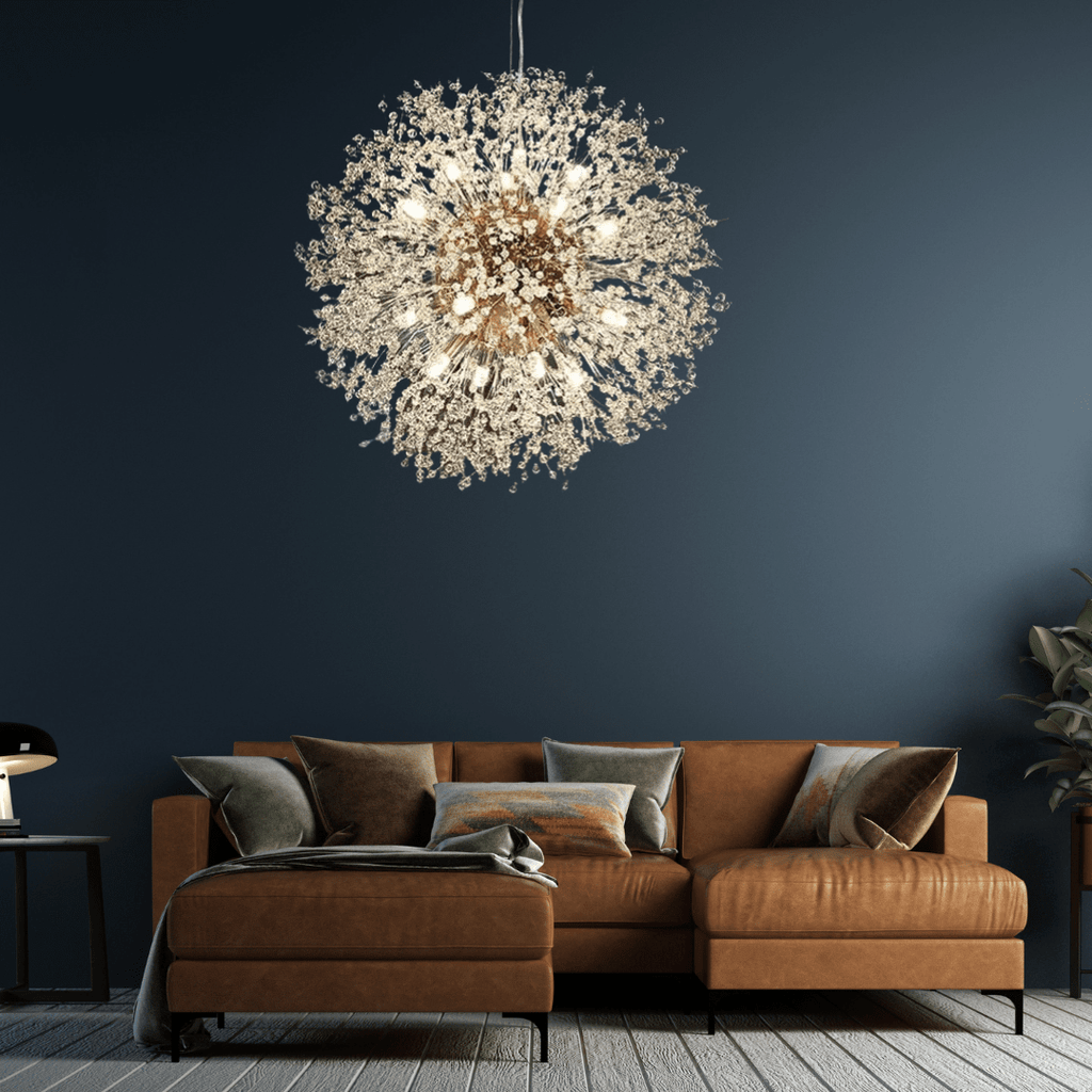 Asterra Crystal Dandelion Pendant Ceiling Light — Adjustable LED Strip - Desfino