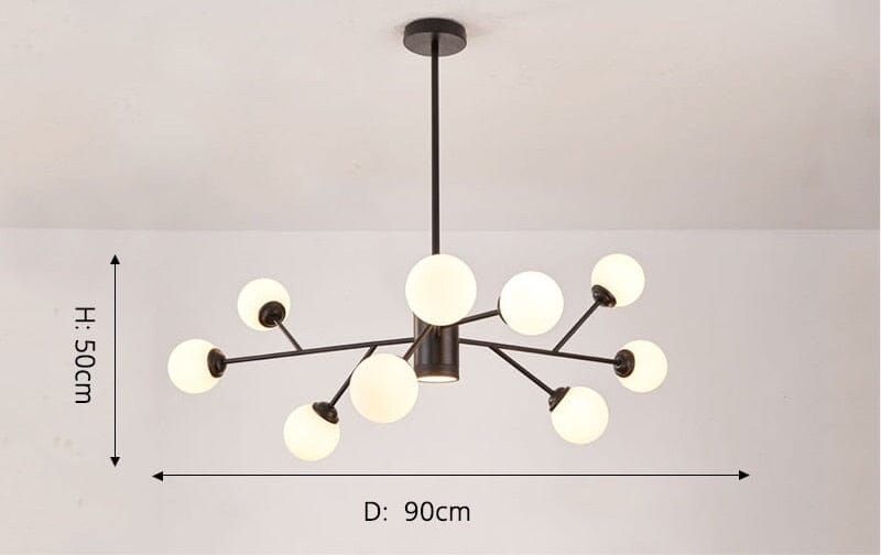 Marlow Bubble Chandelier — 30 cm Adjustable Hanging Pole - Desfino