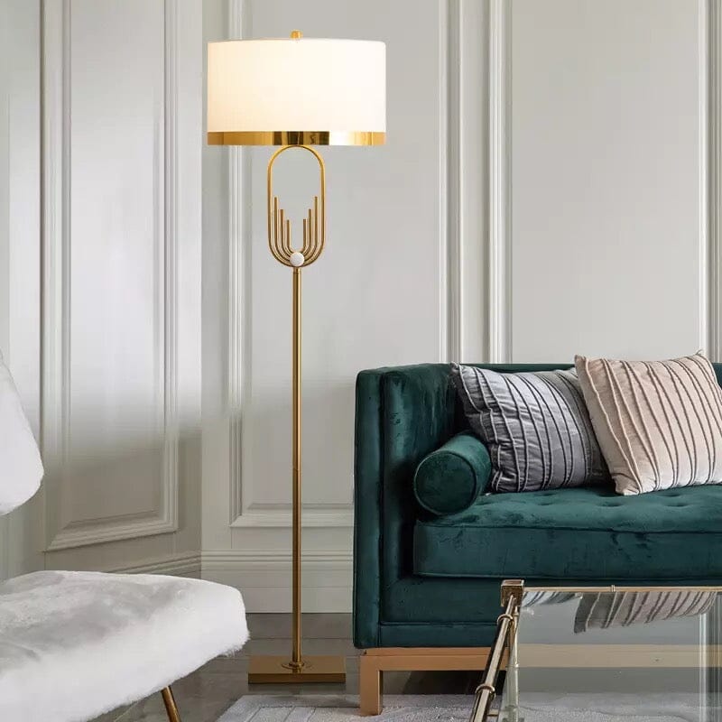 Stojací lampa Aurelia ve stylu art deco - zlaté provedení, 165 cm - Desfino
