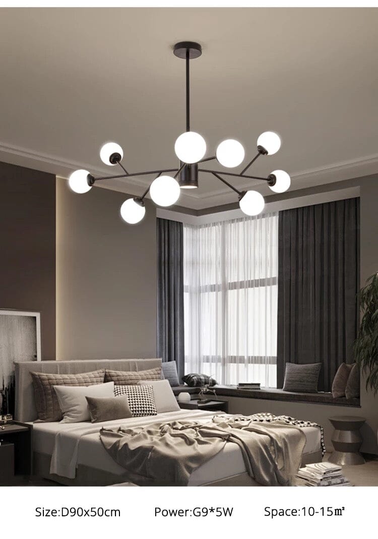 Marlow Bubble Chandelier — 30 cm Adjustable Hanging Pole - Desfino