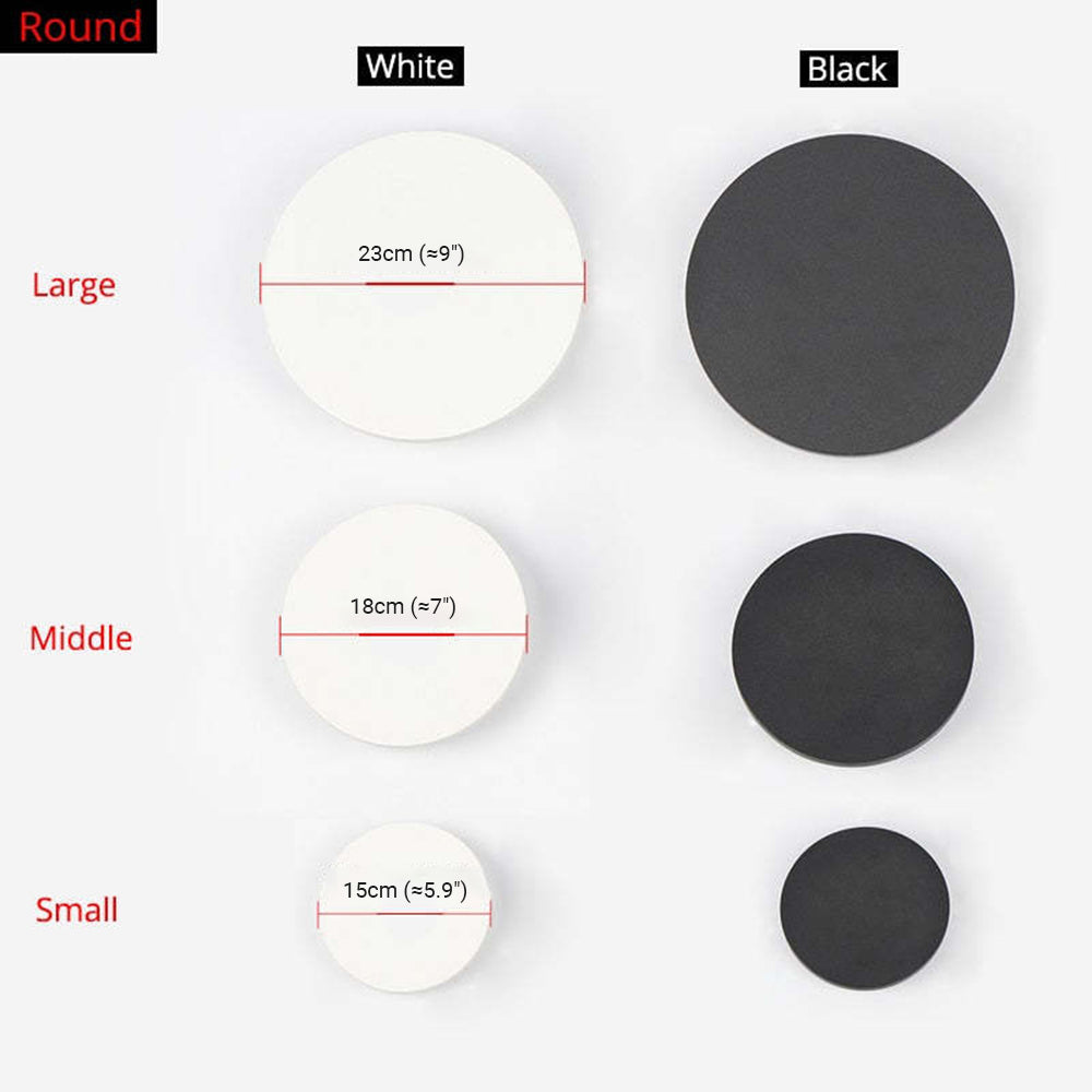 AeroLume Applique murale d’extérieur LED ronde, noire et blanche - Desfino