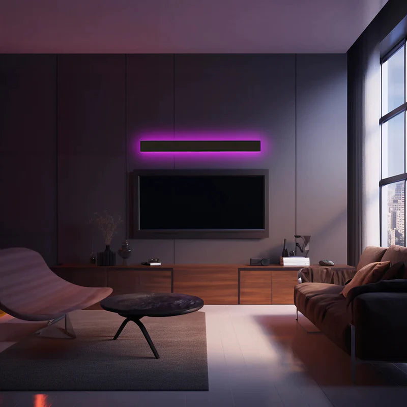 Nyx 线性 LED 户外壁灯 — 现代黑色表面 - Desfino