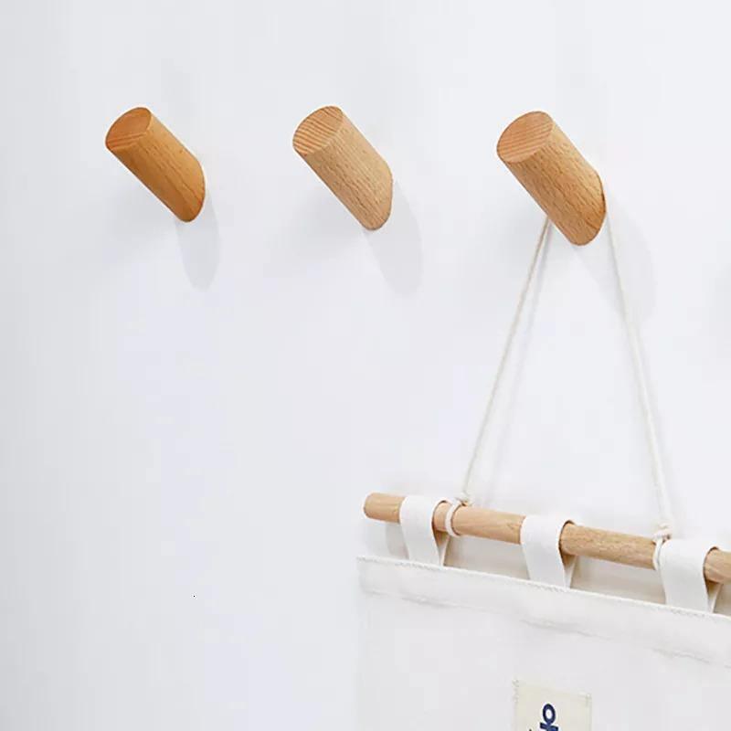 Wandmontierter Holzmantelhaken — 3 Farben, 3 Längenoptionen - Desfino