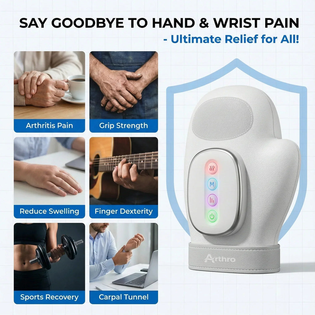 ArthroFlex Pro 3-in-1 beheiztes Handmassagegerät – Gezielte Handgelenkwärme, dreizehnpunktige Luftkompression