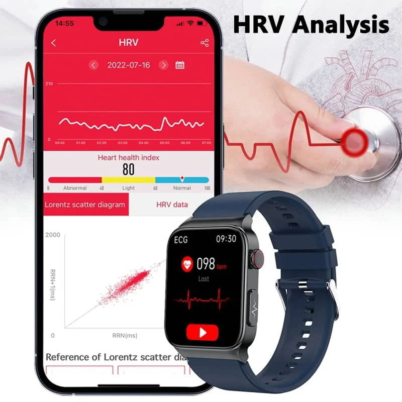 AeroPulse Smartwatch ECG- en glucose-trackereditie — 1,83-inch HD-scherm