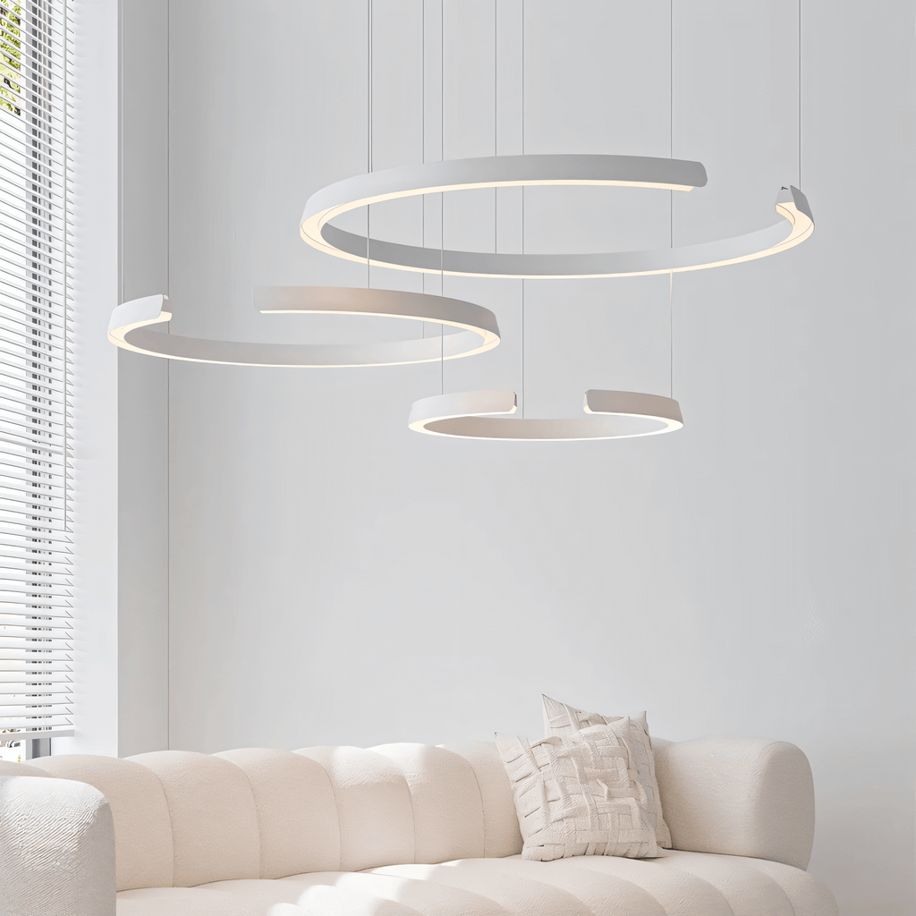 Marvella Interlocking Ring Chandelier — Geometric Light Fixture - Desfino