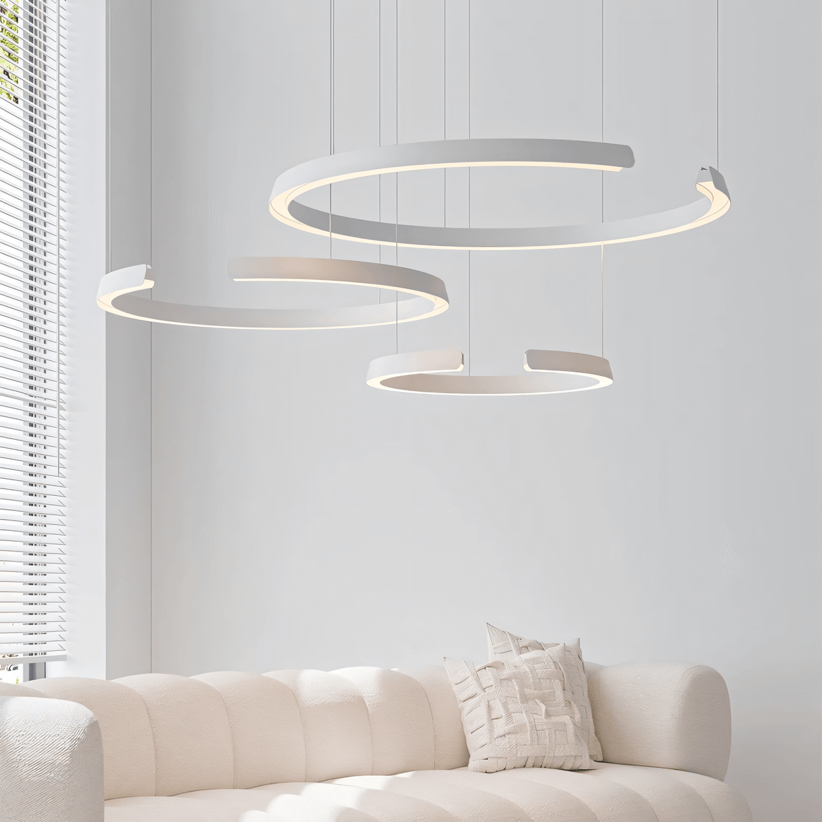 Marvella Interlocking Ring Chandelier — Geometric Light Fixture - Desfino