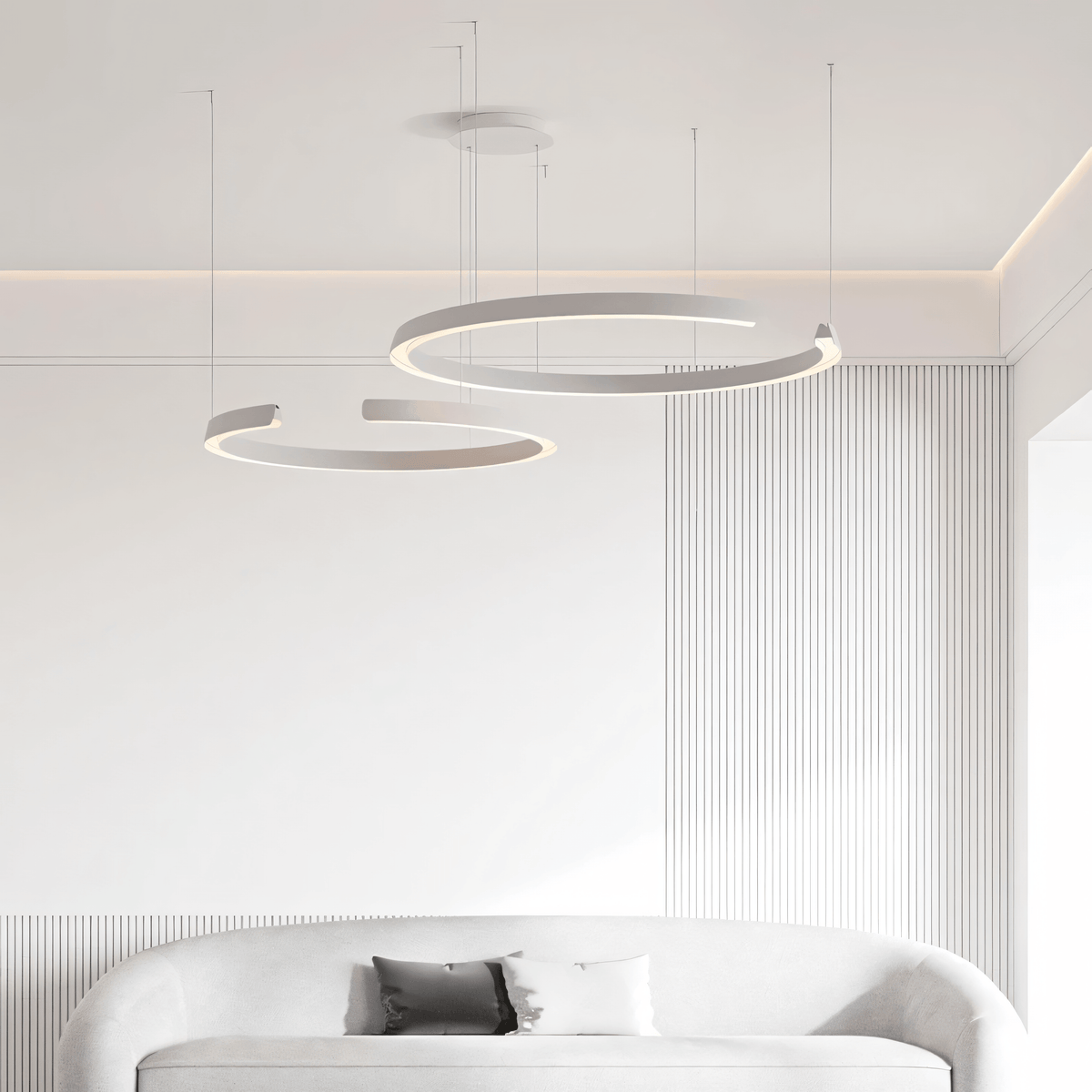 Marvella Interlocking Ring Chandelier — Geometric Light Fixture - Desfino