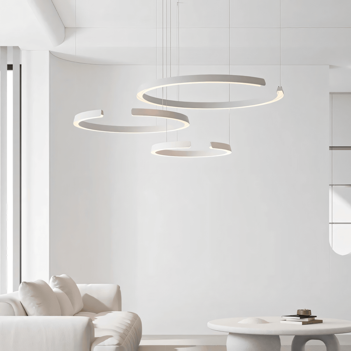Marvella Interlocking Ring Chandelier — Geometric Light Fixture - Desfino