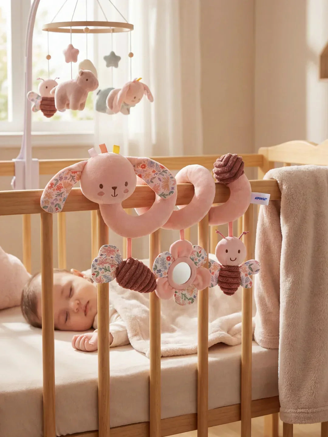 Sensory Wrap-Around Baby Bed Toy — Hanging Nursery Mobile