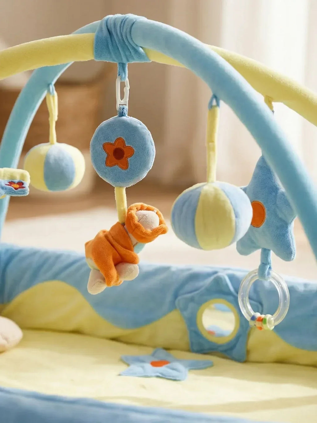 2-in-1 Rectangular Baby Play Mat — Sensory Arch Activity Gym