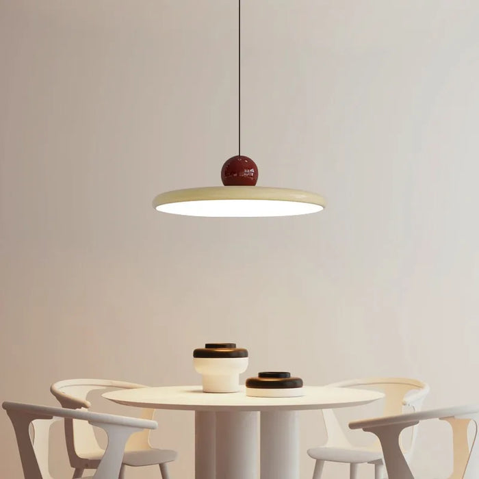 Suspension en verre crème Lunara — Design scandinave Bauhaus à LED - Desfino