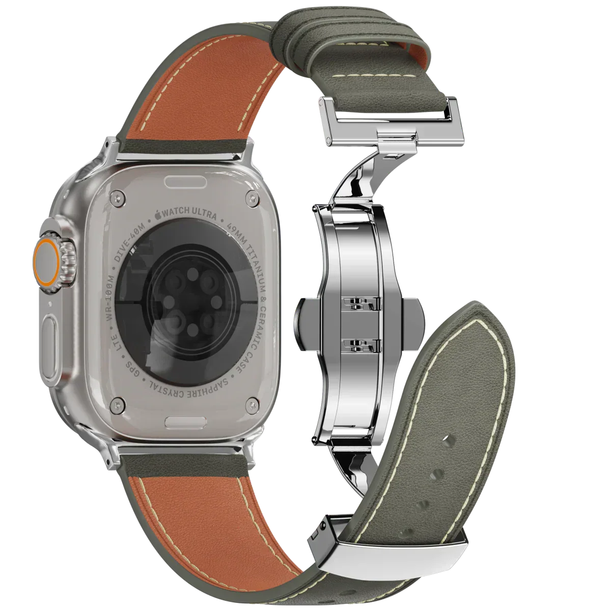 Kožený řemínek Avelon pro Apple Watch — řemínek s motýlkovou sponou