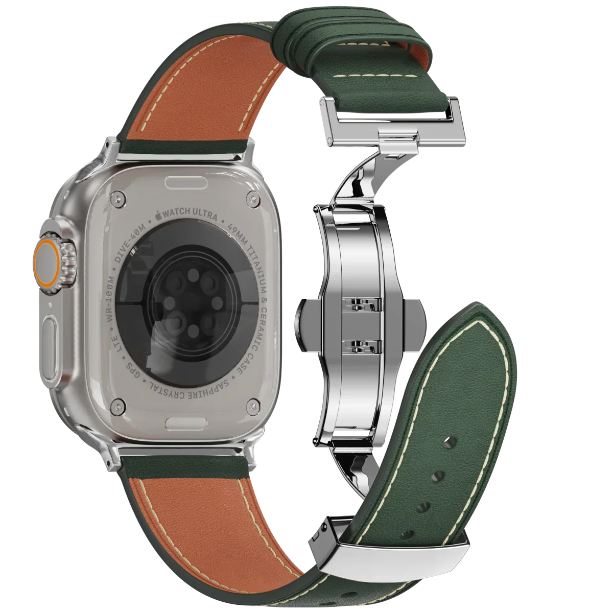 Kožený řemínek Avelon pro Apple Watch — řemínek s motýlkovou sponou