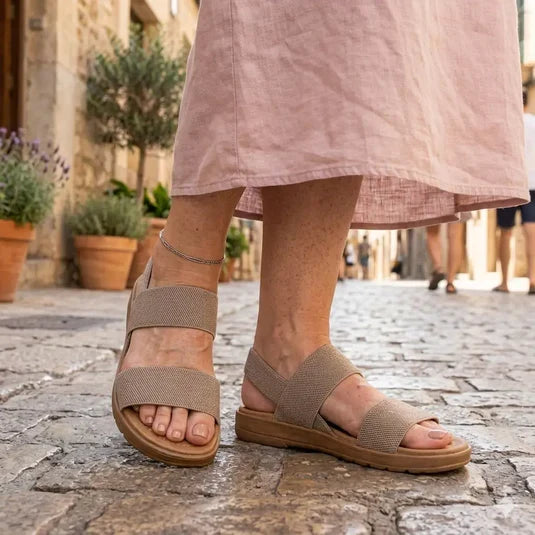 Sandálias elásticas e extensíveis — Leves, fáceis de calçar, para caminhadas e viagens | Desfino
