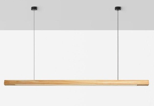 Lámpara colgante de madera Alderon — altura ajustable, LED integrado - Desfino