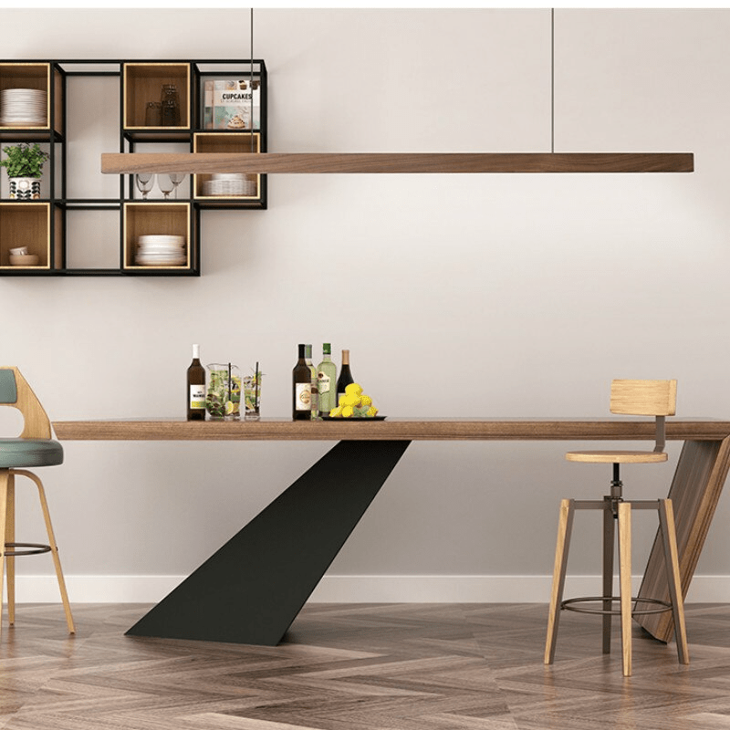 Lámpara colgante de madera Alderon — altura ajustable, LED integrado - Desfino
