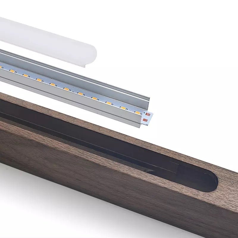 Lámpara colgante de madera Alderon — altura ajustable, LED integrado - Desfino