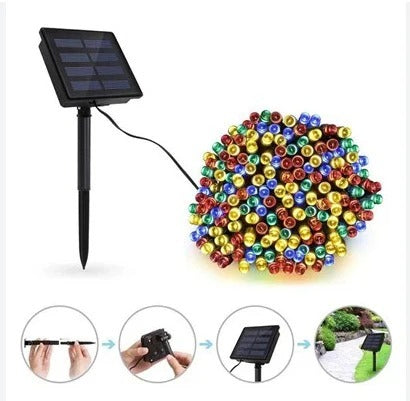 Solara 300-LED Solar Fairy Lights — Warm White Garden Decor - Desfino