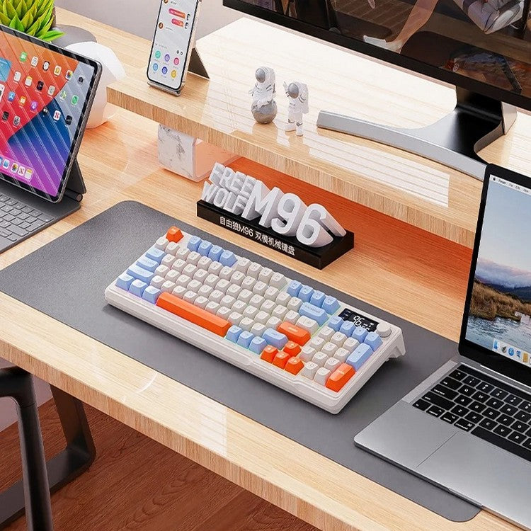Zephyr tyst mekaniskt Bluetooth-gamingtangentbord med display - Desfino