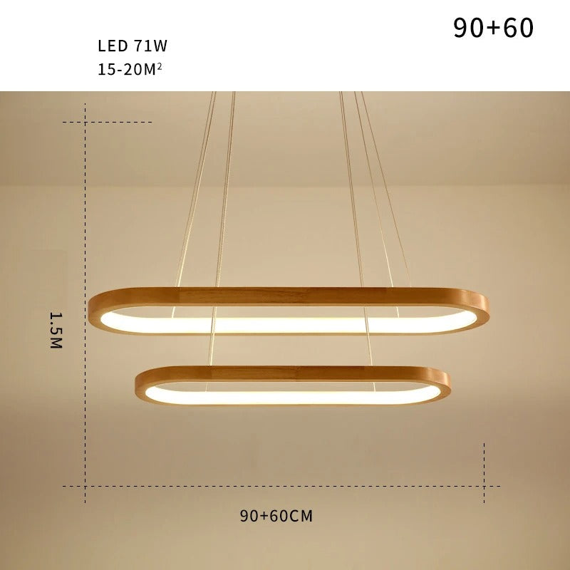 Varela Wooden LED Pendant Light — Minimalist Dimmable Design - Desfino