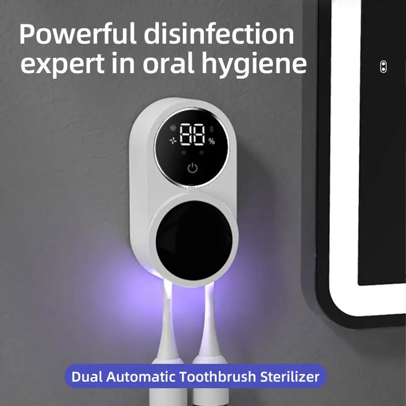 LumaClean automatický UV sterilizátor zubních kartáčků — chytrý hygienický držák - Desfino