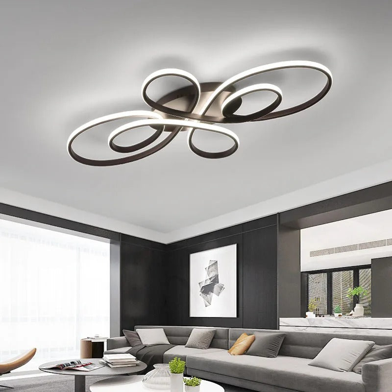 Modern Dimmable LED Multi-Ring Ceiling Light Fixture | Desfino