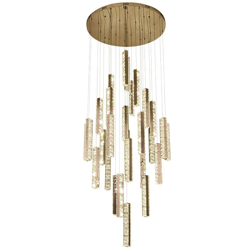 Orabella Modern LED Crystal Chandelier — Elongated Faceted Accents - Desfino