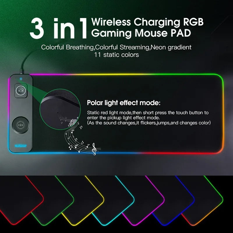 Bezdrátová stolní podložka NexaCharge RGB — dvě nabíjecí podložky | Desfino