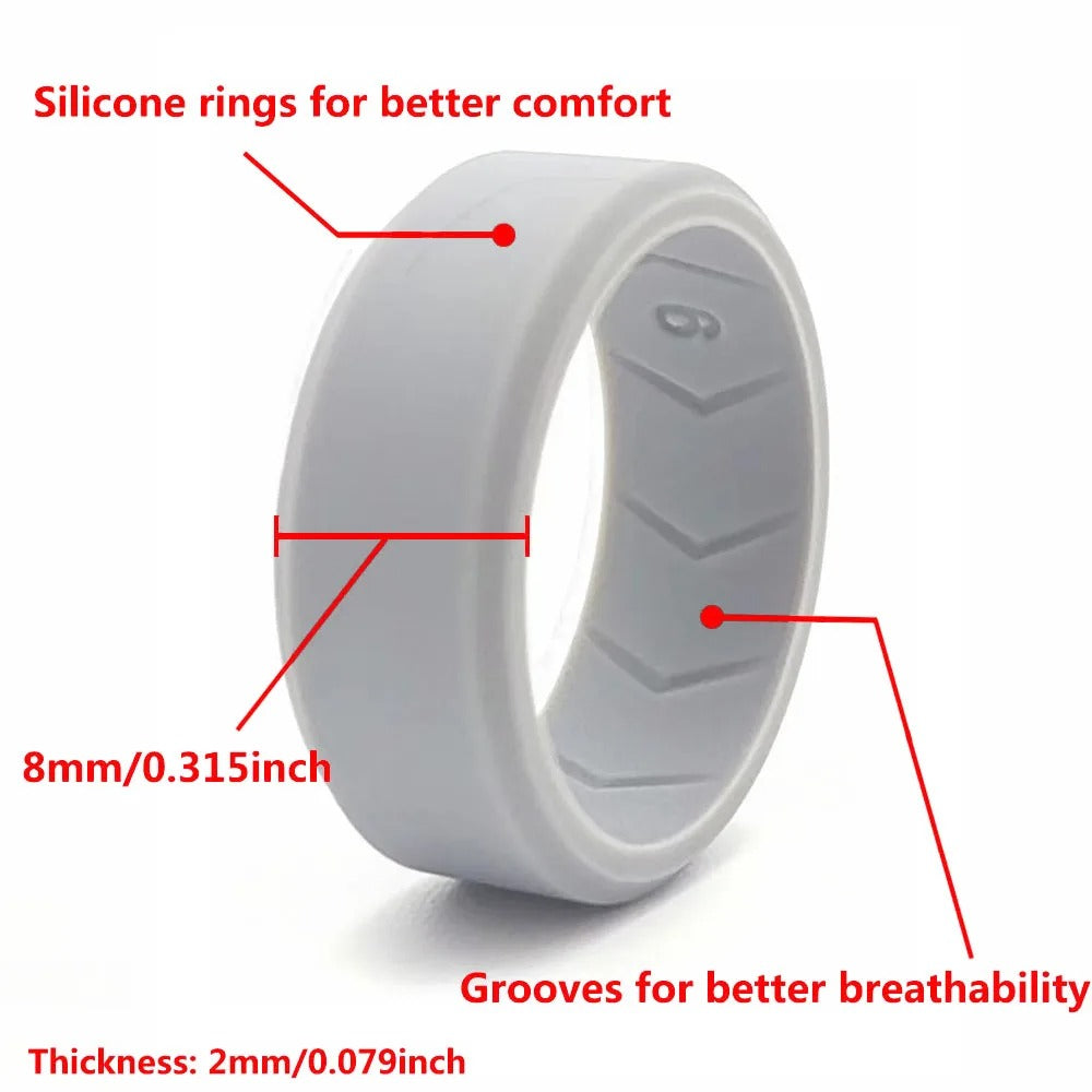 OnyxLoop Silikon-Eheringe, Set mit 4 strapazierfähigen Ringen - Desfino