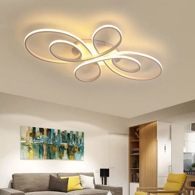 Modern Dimmable LED Multi-Ring Ceiling Light Fixture | Desfino