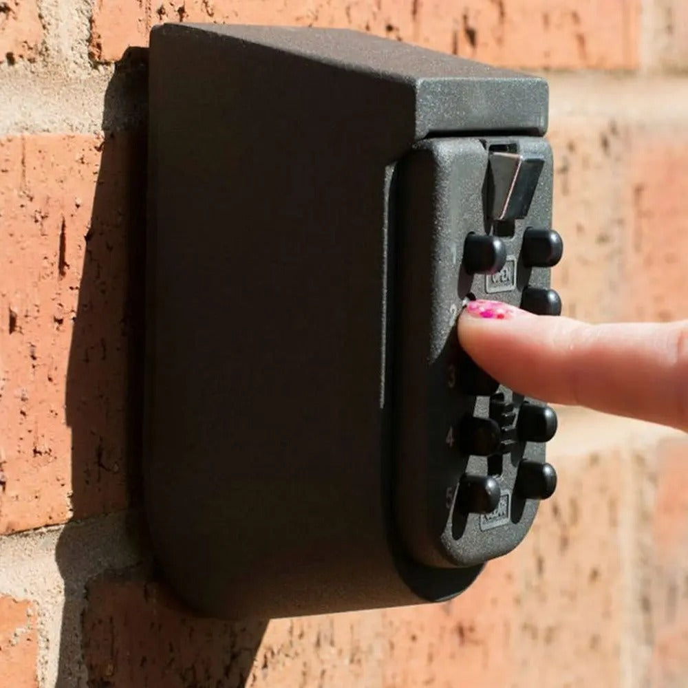 Caja de seguridad para llaves de pared — caja con combinación de 4 dígitos - Desfino