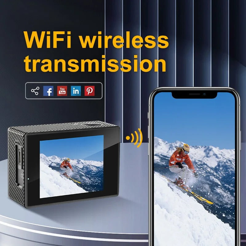Cameră de acțiune Vexon 4K WiFi impermeabilă — pentru vlogging în aer liber | Desfino