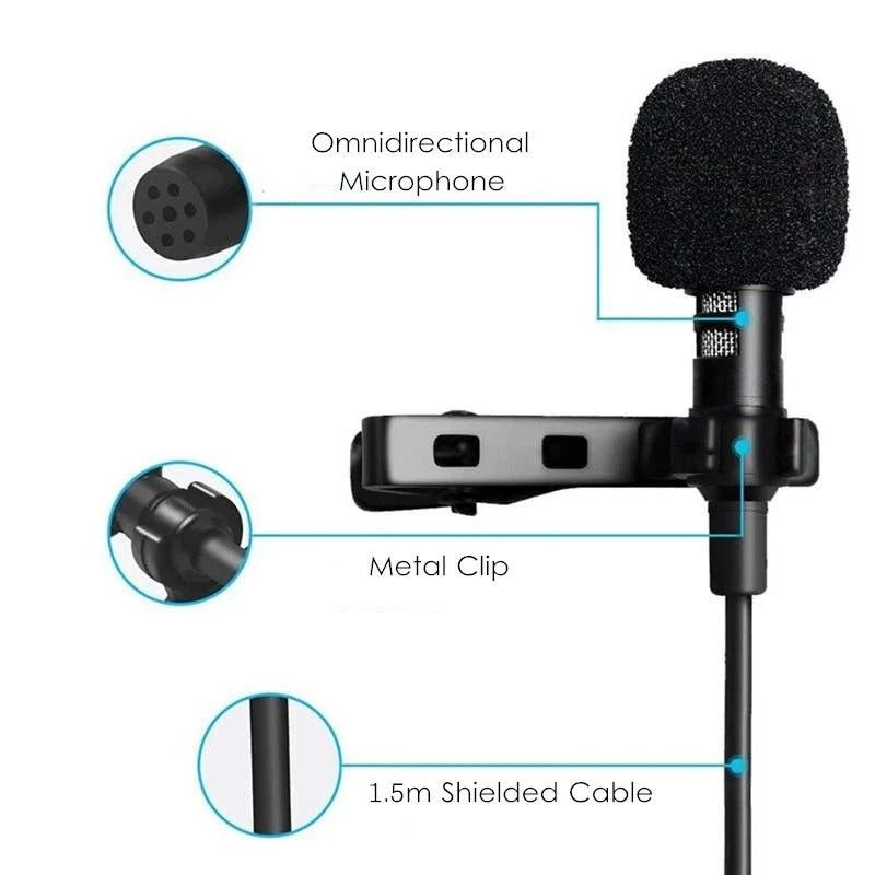 ميكروفون سلكي صغير Caliden — 3.5mm وUSB وType-C | Desfino
