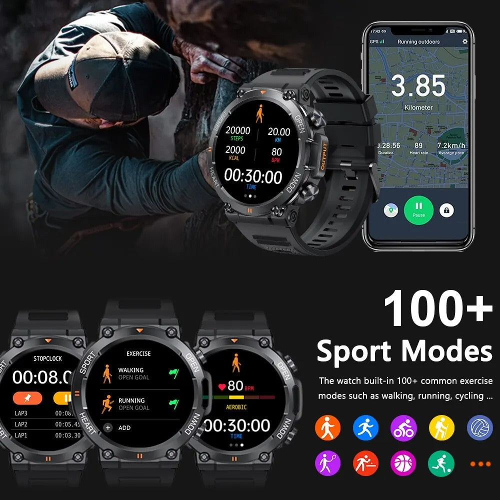 Smartwatch tattico ApexGuard Titan — batteria di lunga durata - Desfino